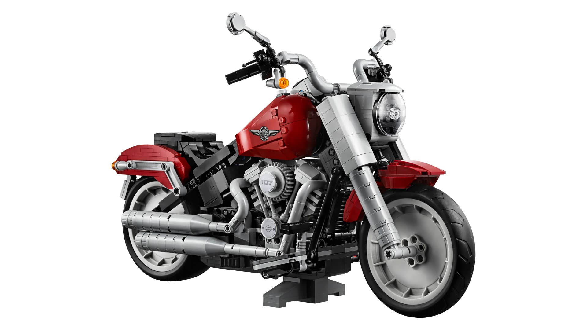 2019 Harley-Davidson Fat Boy Lego kit from the front