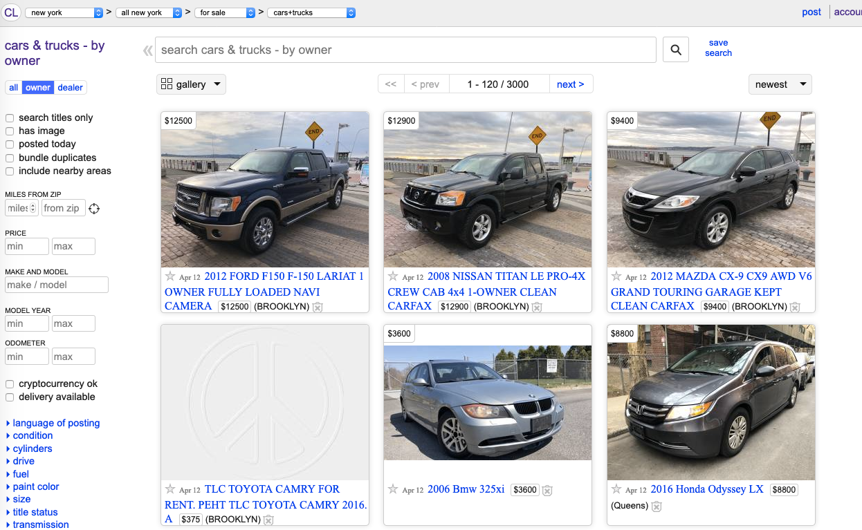 Craigslist cars for sale