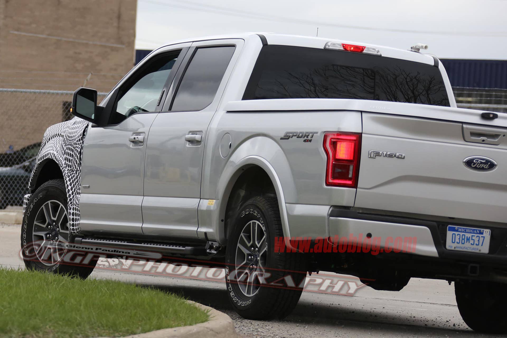 2018 ford f-150 spy shots rear three quarters detail