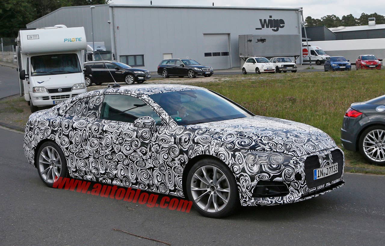 audi a5 front three quarters spy shot