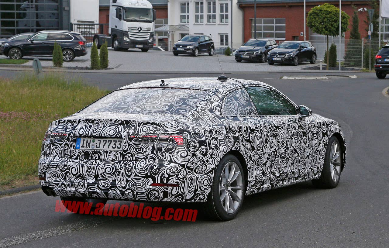 audi a5 rear three quarters spy shot