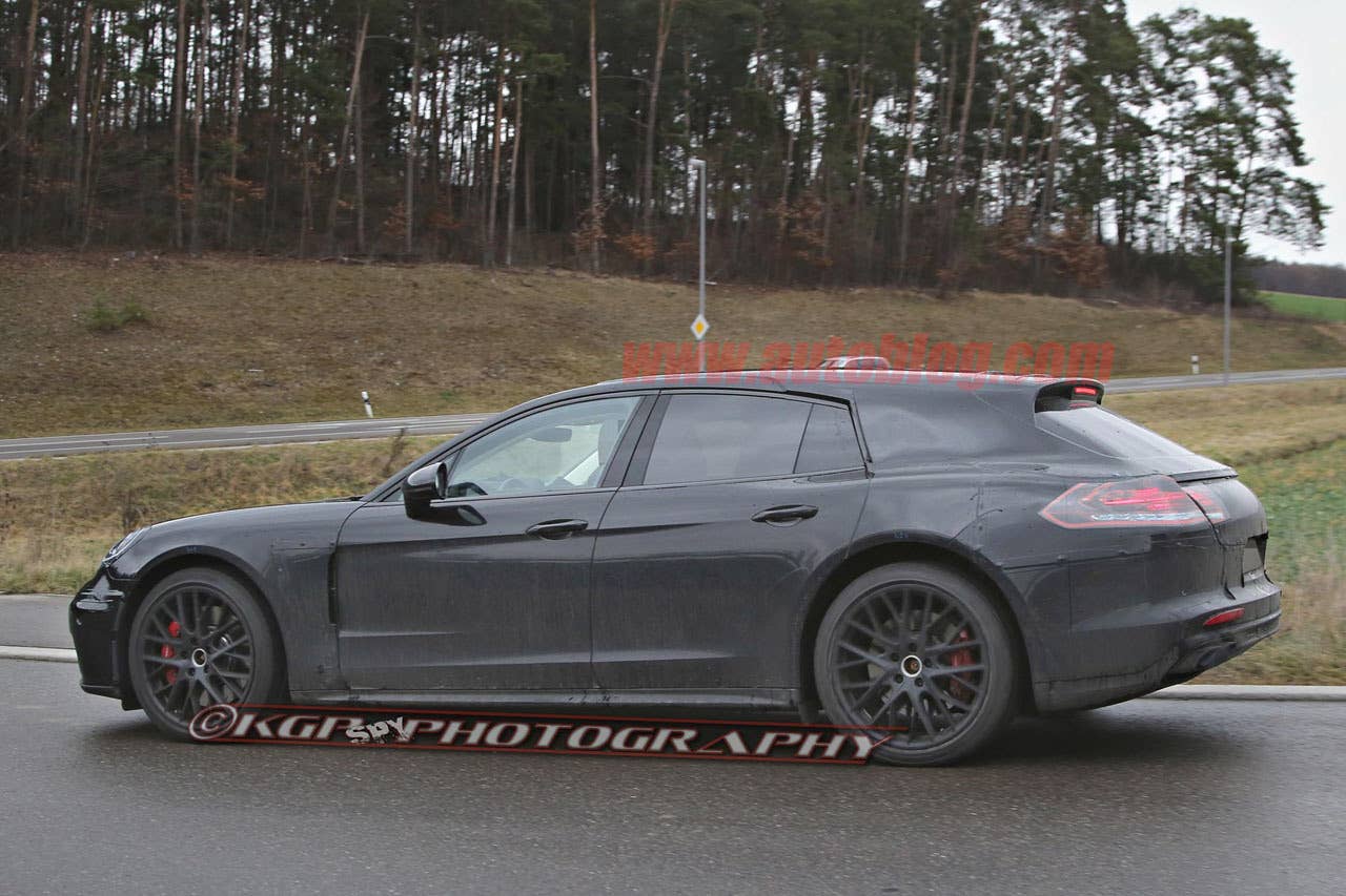 porsche panamera sport turismo spy shots rear profile