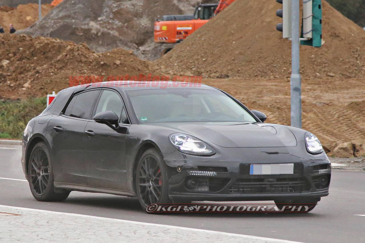 porsche panamera sport turismo spy shots three quarters