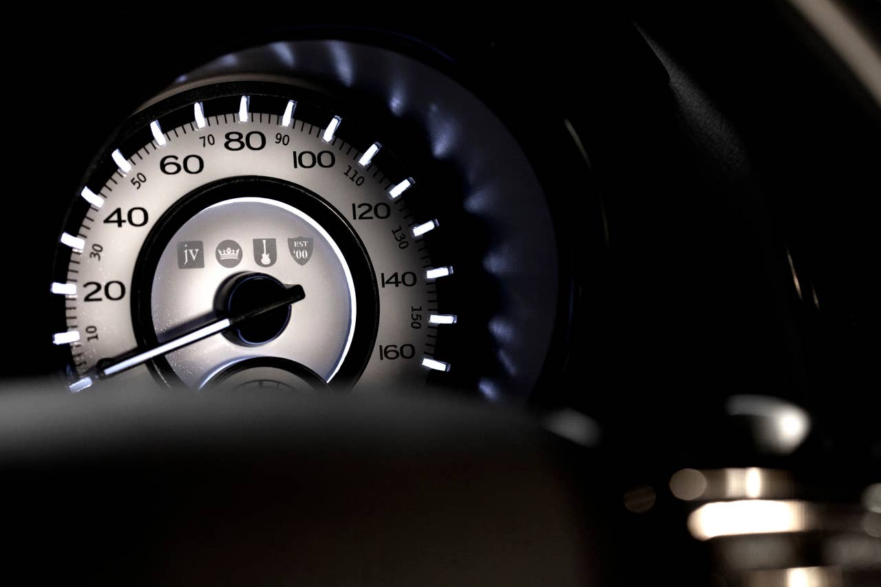 2013 Chrysler 300C John Varvatos Edition gauge detail