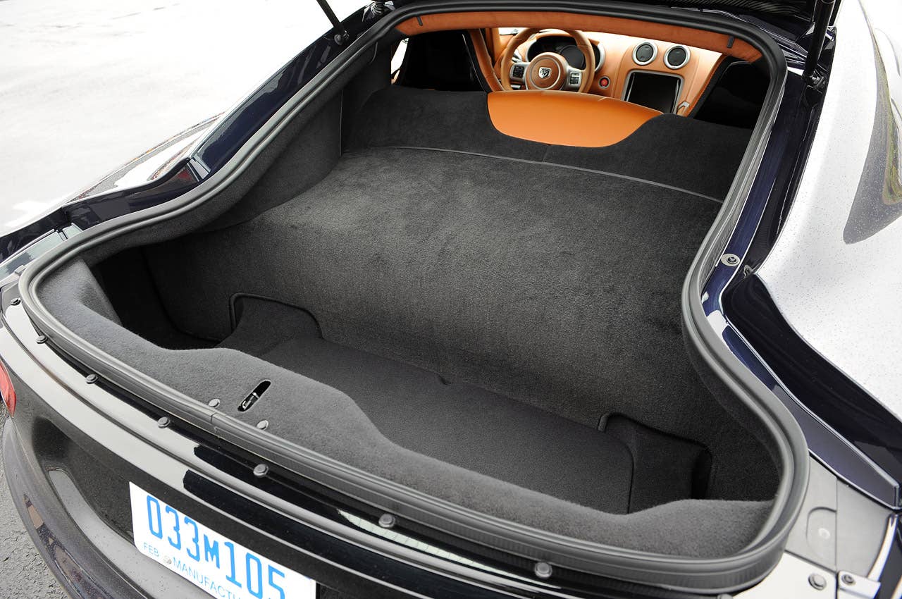 2013 SRT Viper rear cargo area