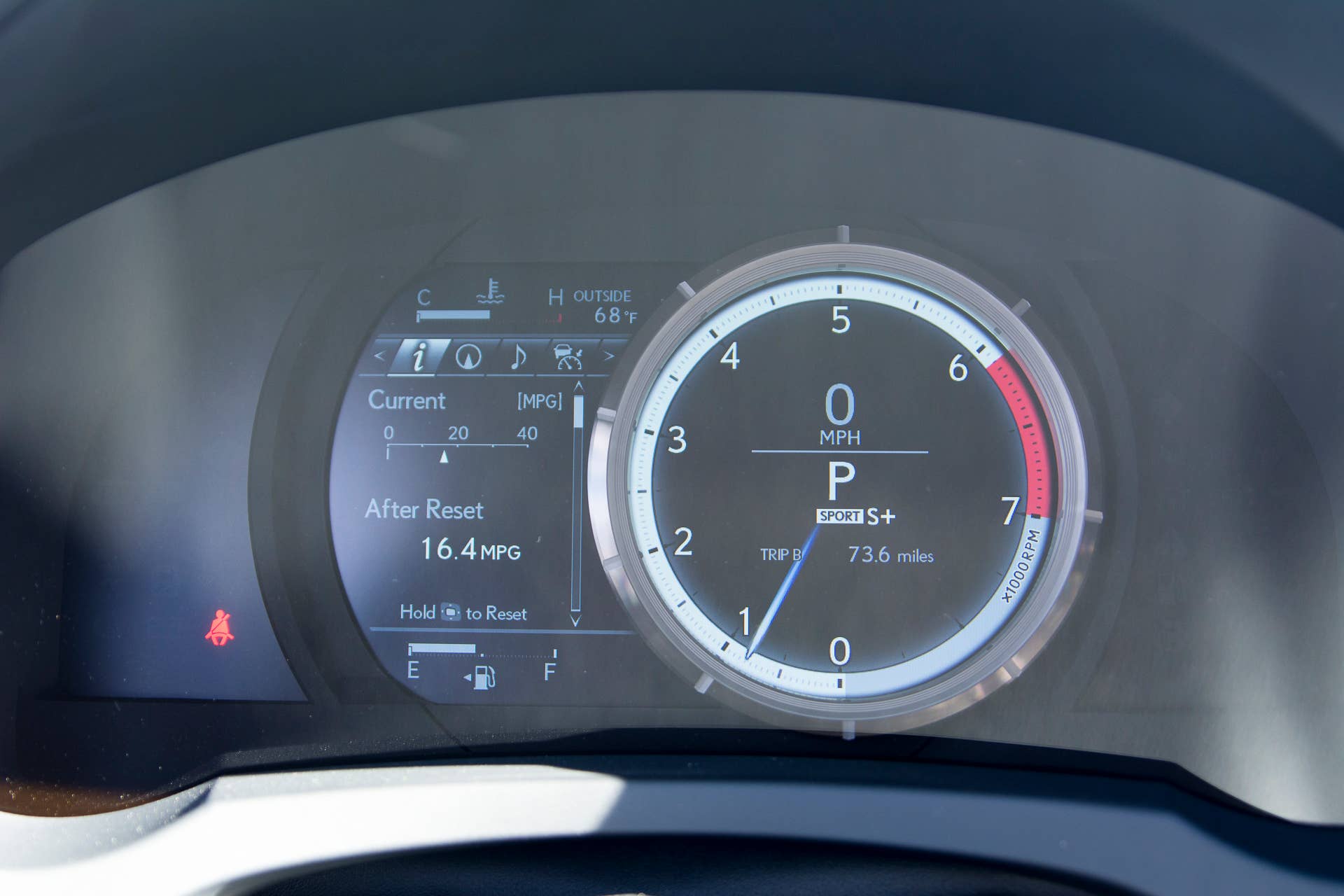 lexus rc200t instruments cabin gauges