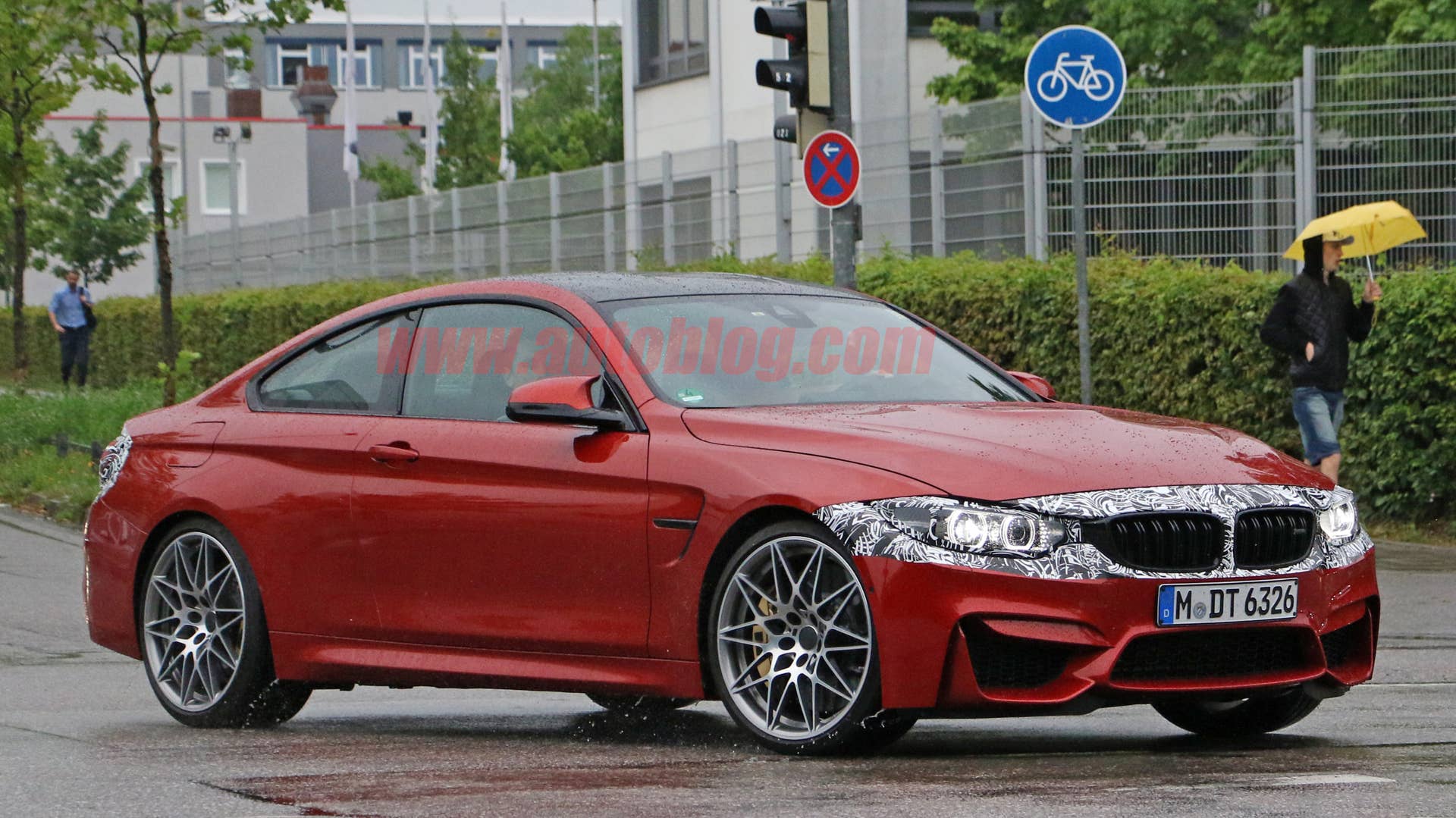 BMW M4 Facelift Spy Shots Three Quarter Front End Exterior