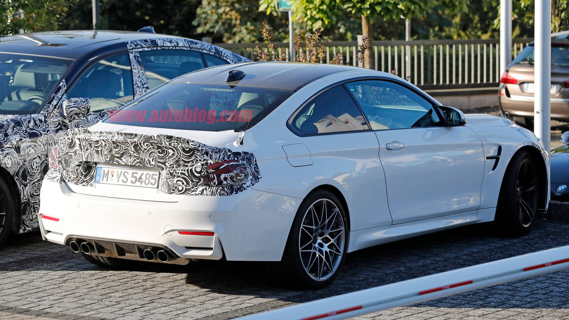 BMW M4 Facelift Spy Shots Three Quarter Rear Exterior