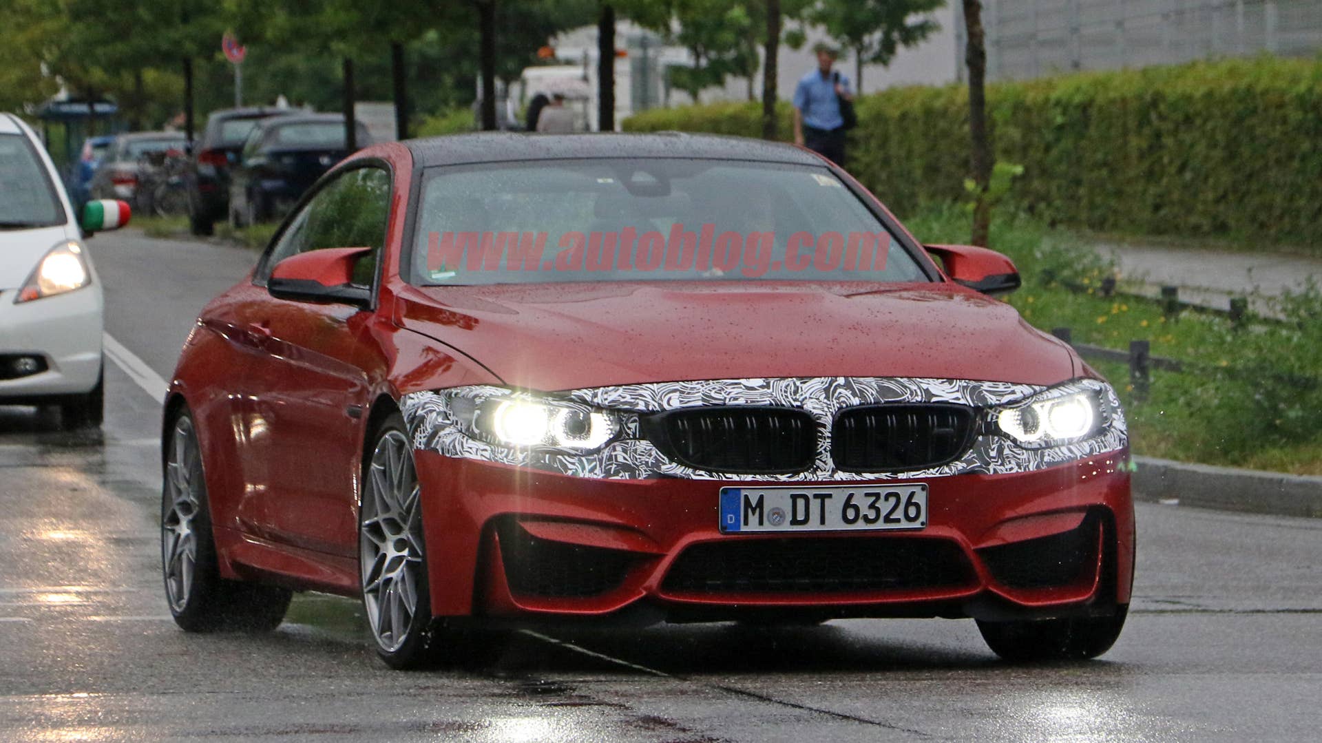 BMW M4 Facelift Spy Shots Three Quarter Front End Exterior