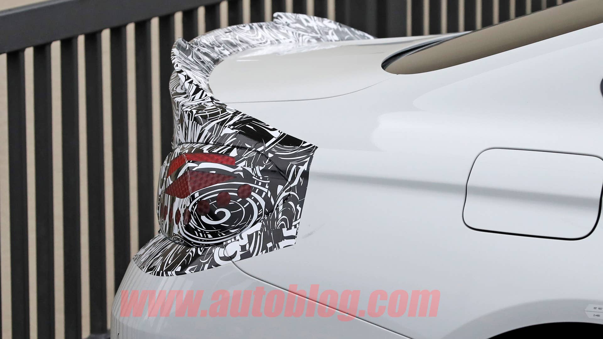BMW M4 Facelift Spy Shots Rear Spoiler Close Up