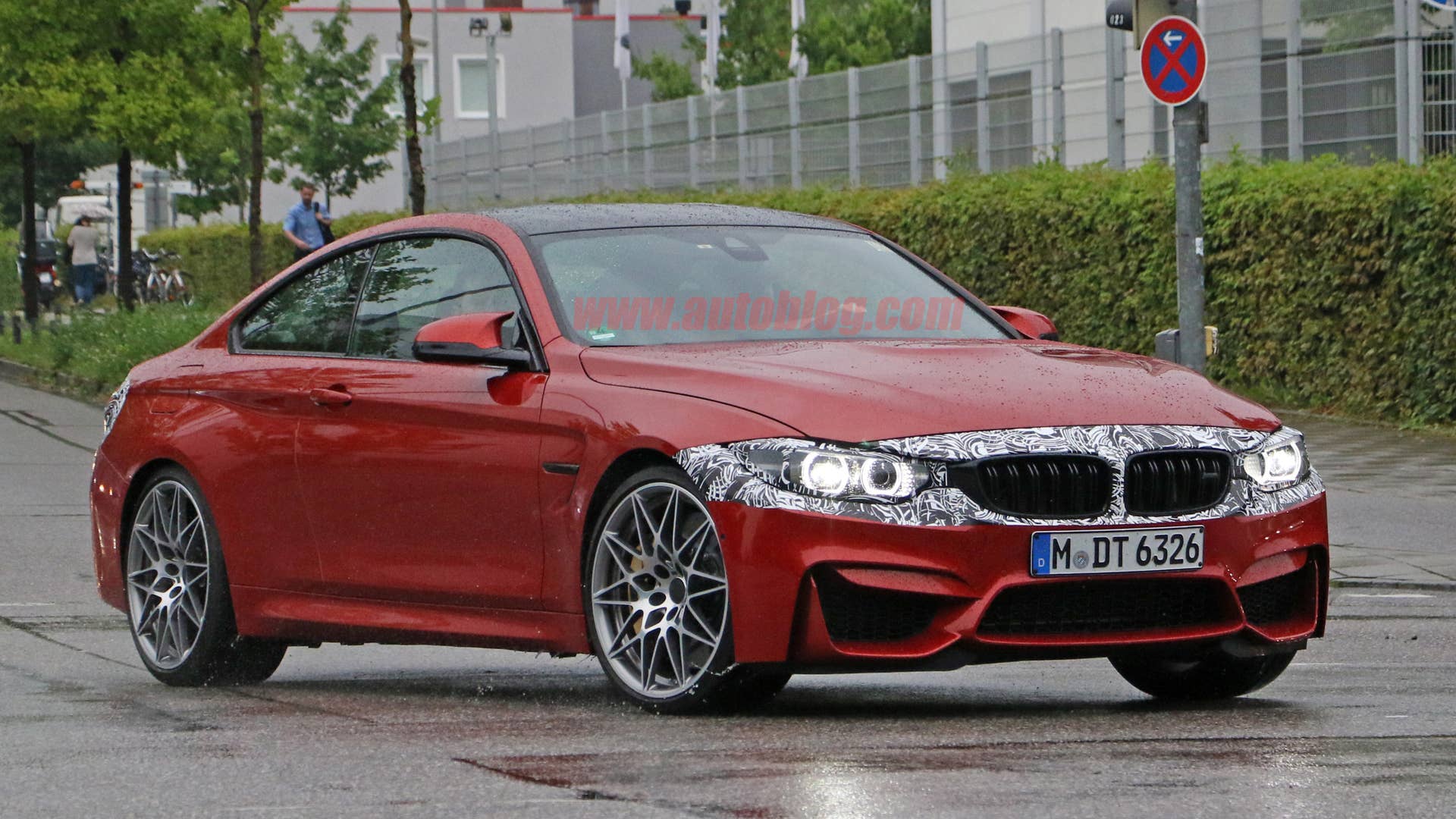 BMW M4 Facelift Spy Shots Three Quarter Front End Exterior