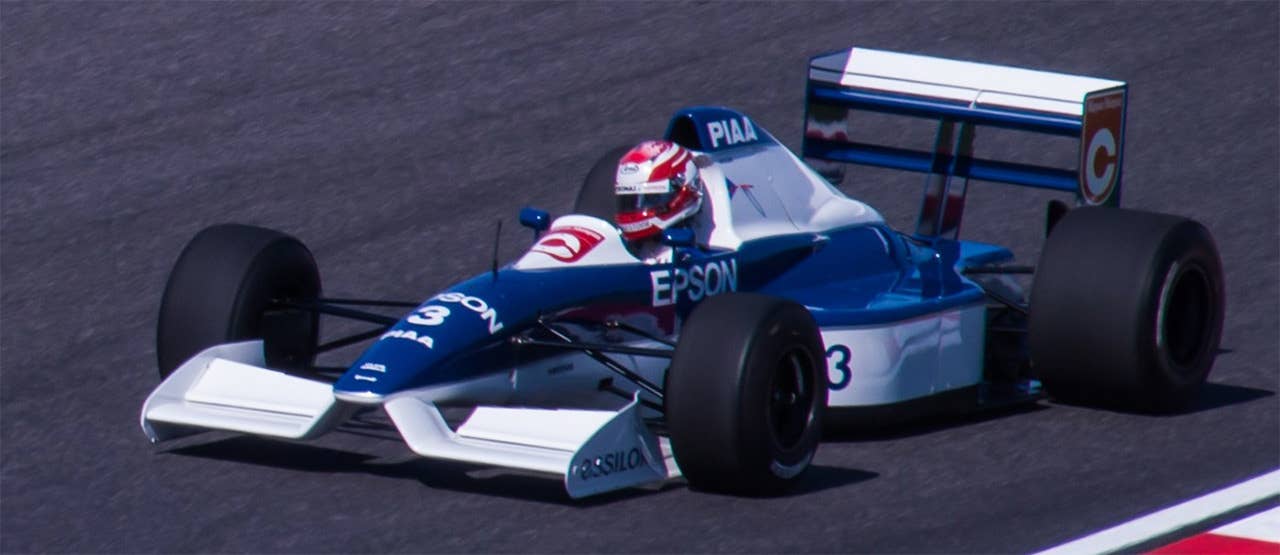 No, this Tyrell 019 isn't a 2014 Formula One car - it's from the 1990 season - but it does wear the first elevated nose that began the trend. Noses climbed higher over the next 22 years until the FIA began mandating they be dropped in height from the 2012 season.