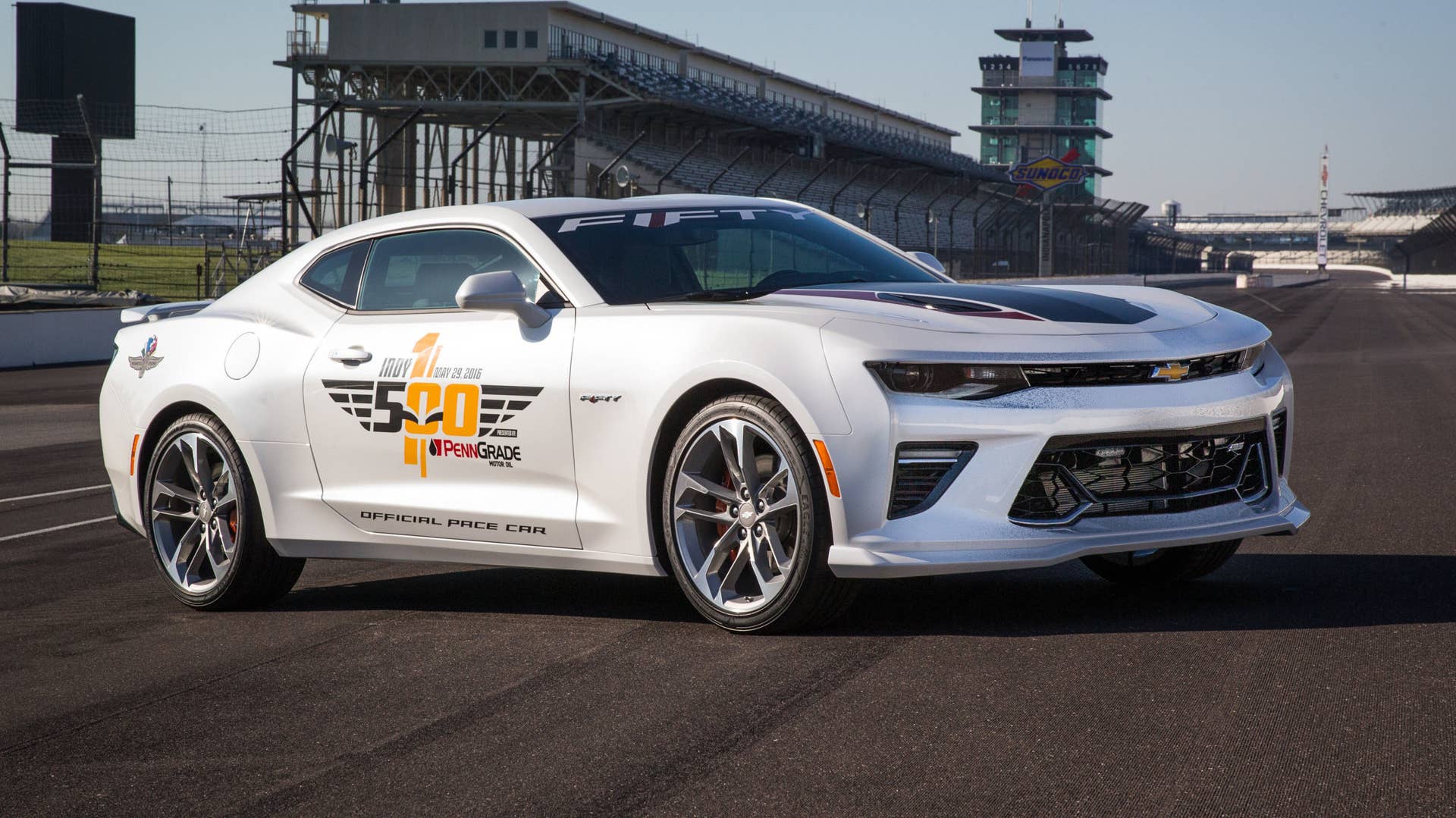 2017 chevy camaro ss 50th anniversary edition pace car on straight