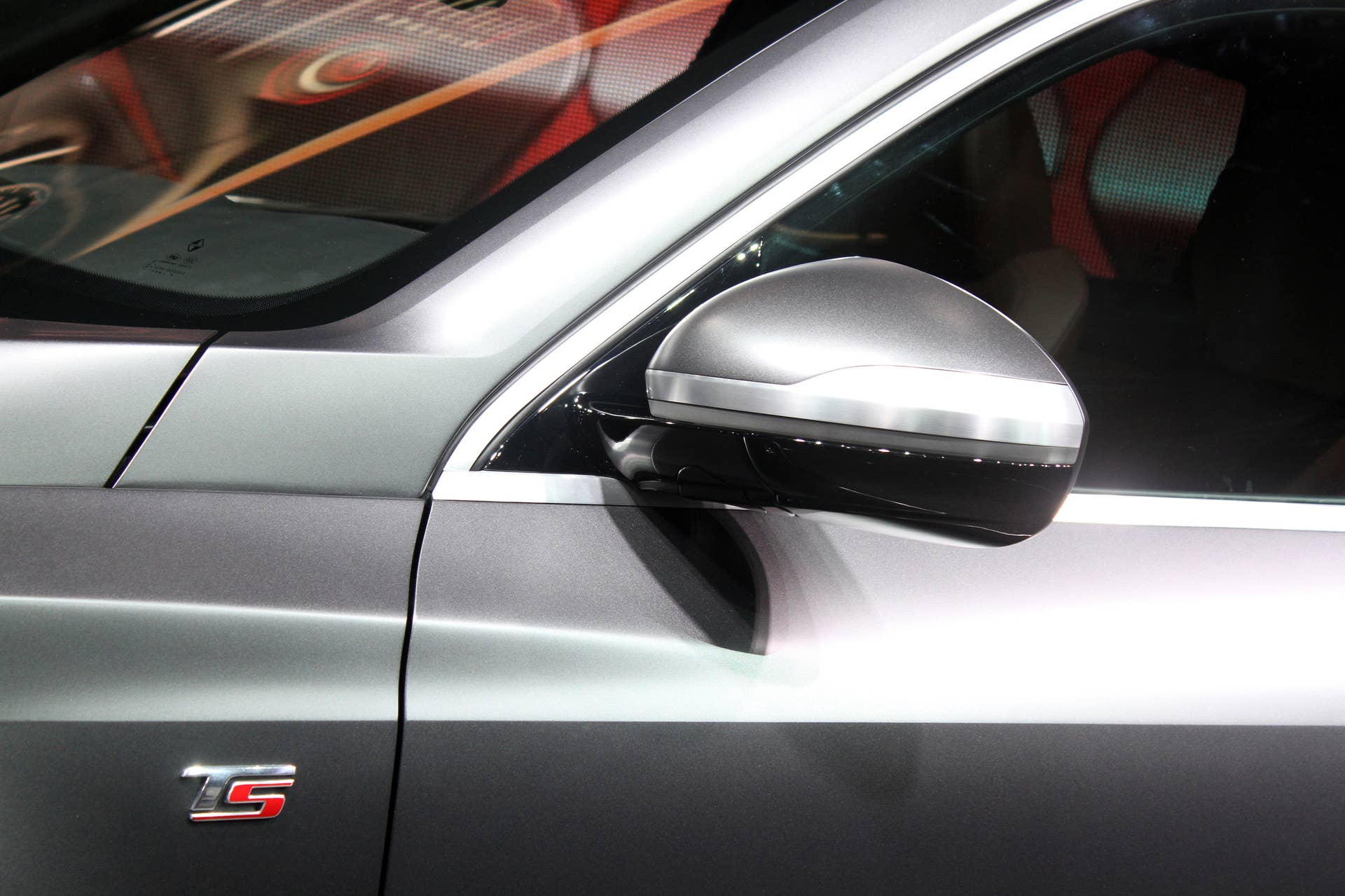 The Borgward BX7 TS, resurrecting the Borgward brand name after 50 years, unveiled at the 2015 Frankfurt Motor Show, exterior mirror.
