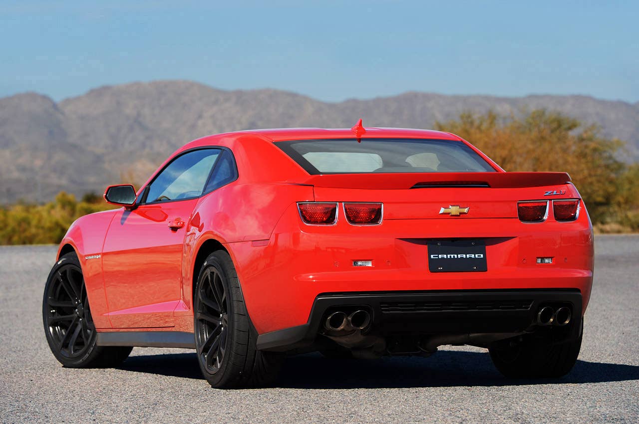 2012 Chevrolet Camaro ZL1 rear 3/4 view