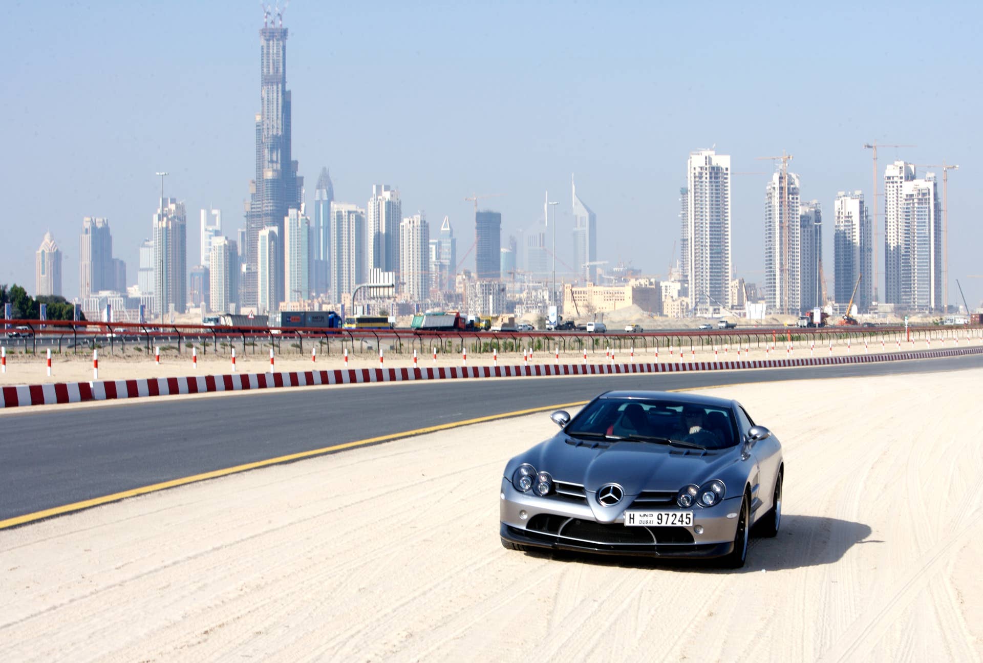Mercedes-Benz SLR McLaren on a test drive in Dubai, UAE.