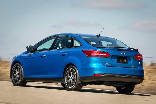 2015 Ford Focus Sedan - rear, blue