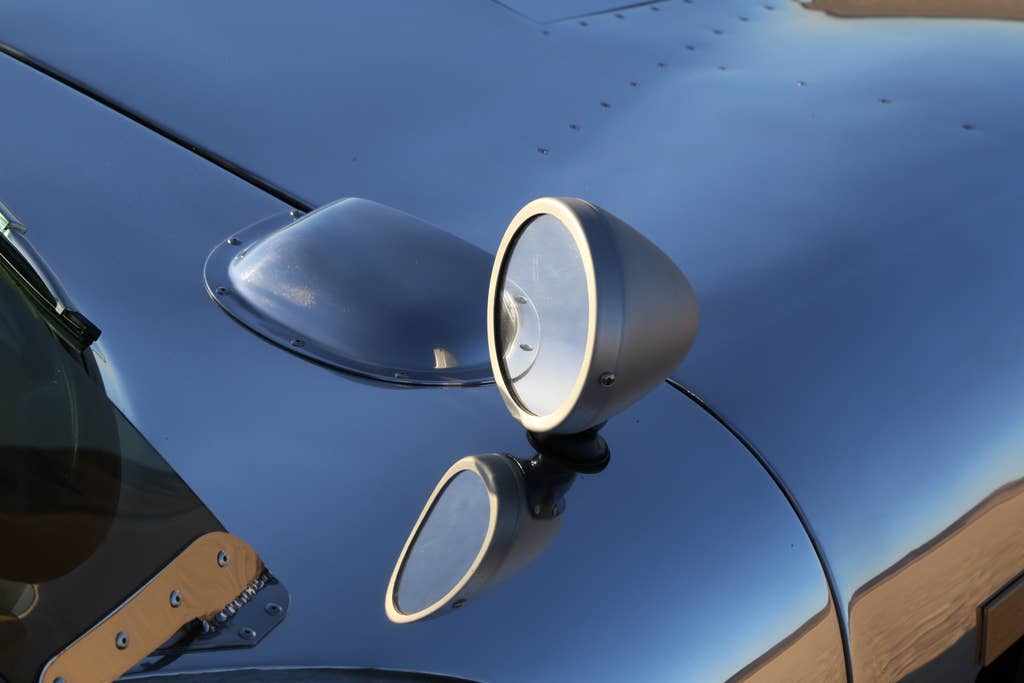 The fiberglass Shelby American Continuation Daytona Coupe, mirror.