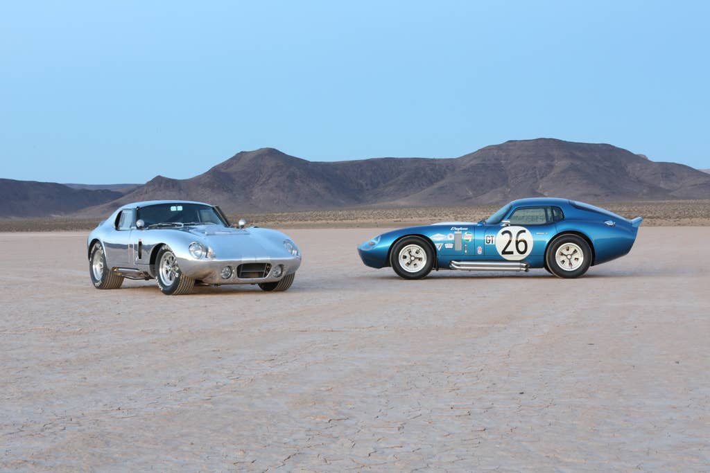 The aluminum and fiberglass Shelby American Continuation Daytona Coupes.