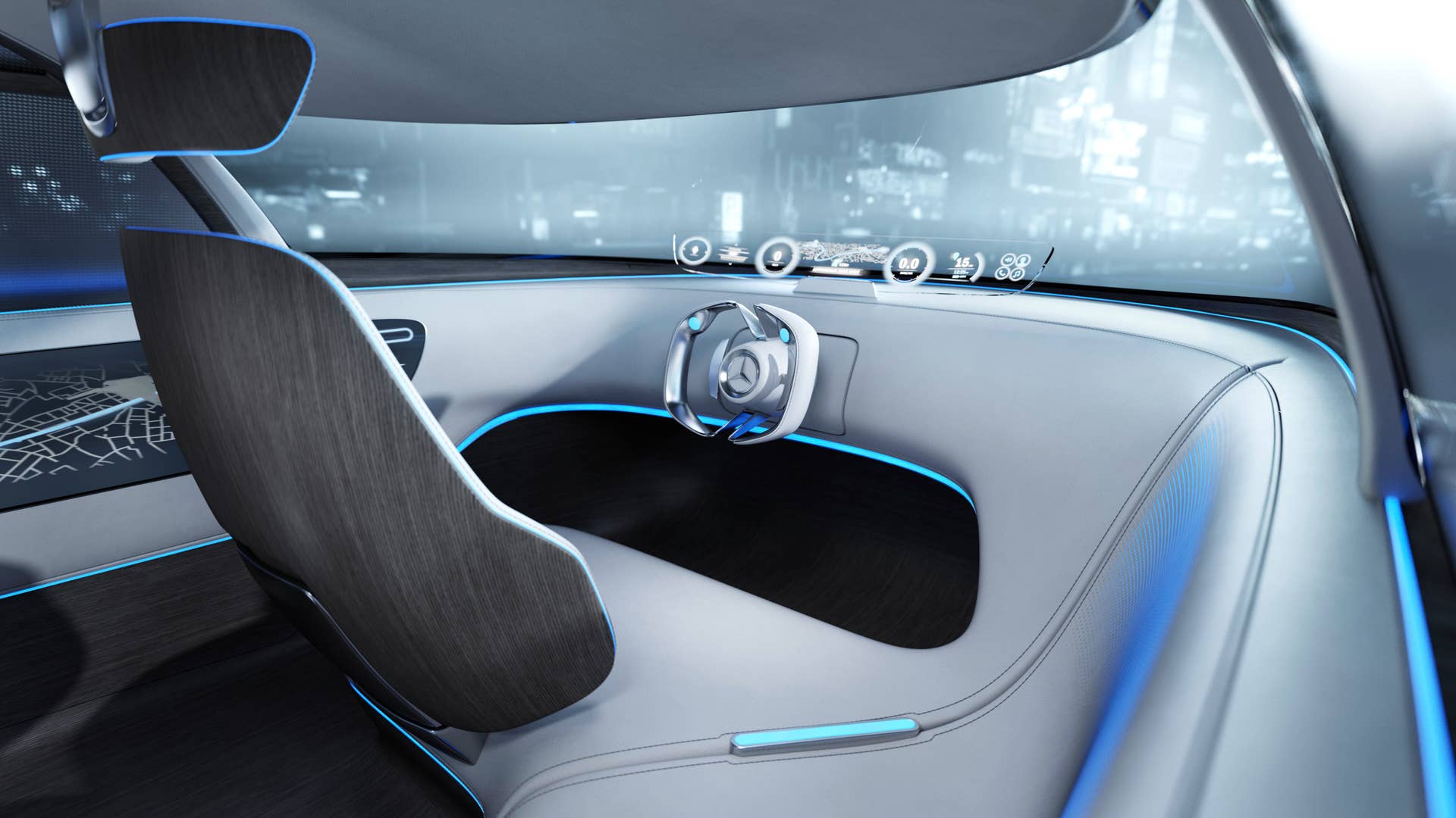 silver mercedes vision tokyo concept cockpit rendering