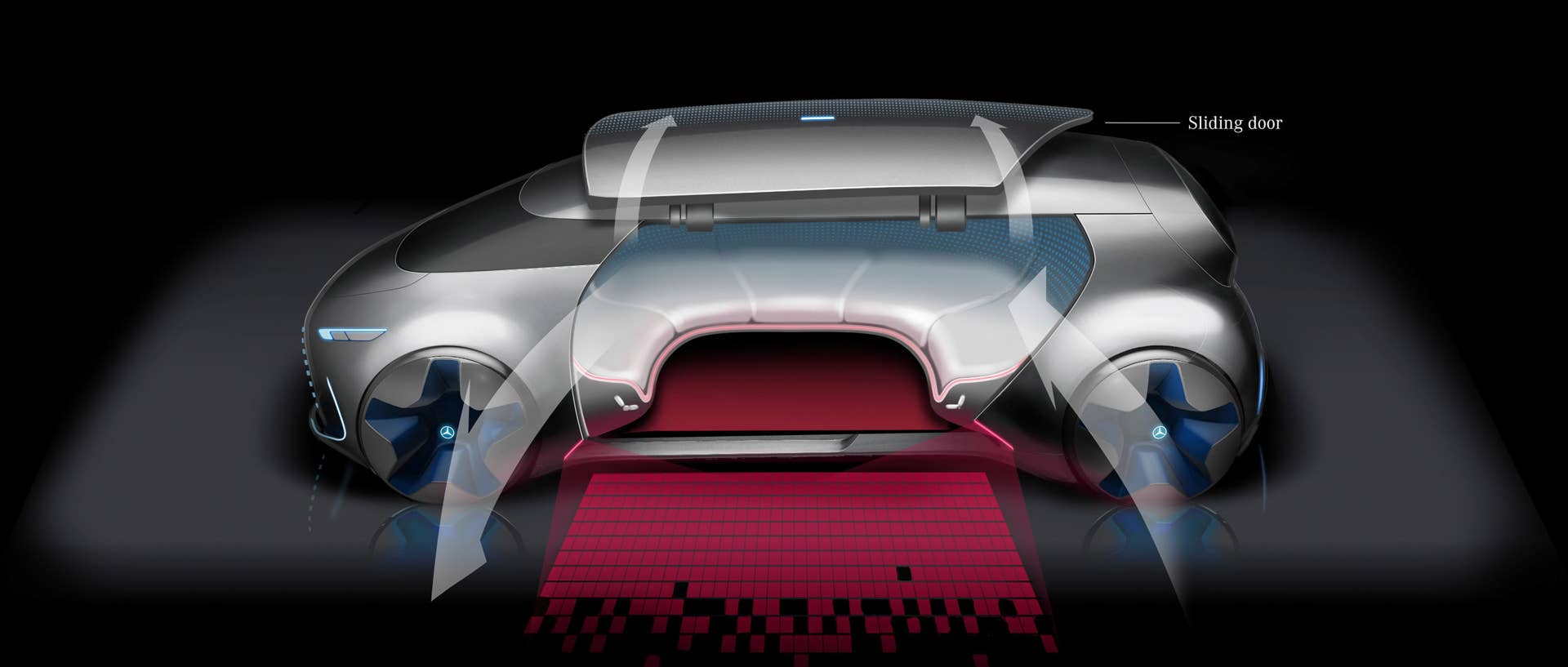 silver mercedes vision tokyo concept sketch door open