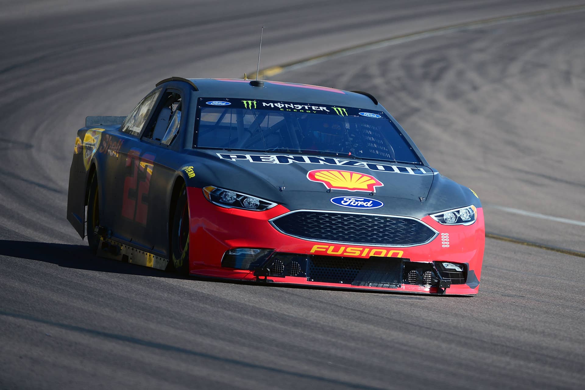 AVONDALE, AZ - JANUARY 31: Monster Energy NASCAR Cup Series driver vJoey Logano during a NASCAR testing at Phoenix International Raceway on January 31, 2017 in Avondale, Arizona. (Photo by Jennifer Stewart/Getty Images)