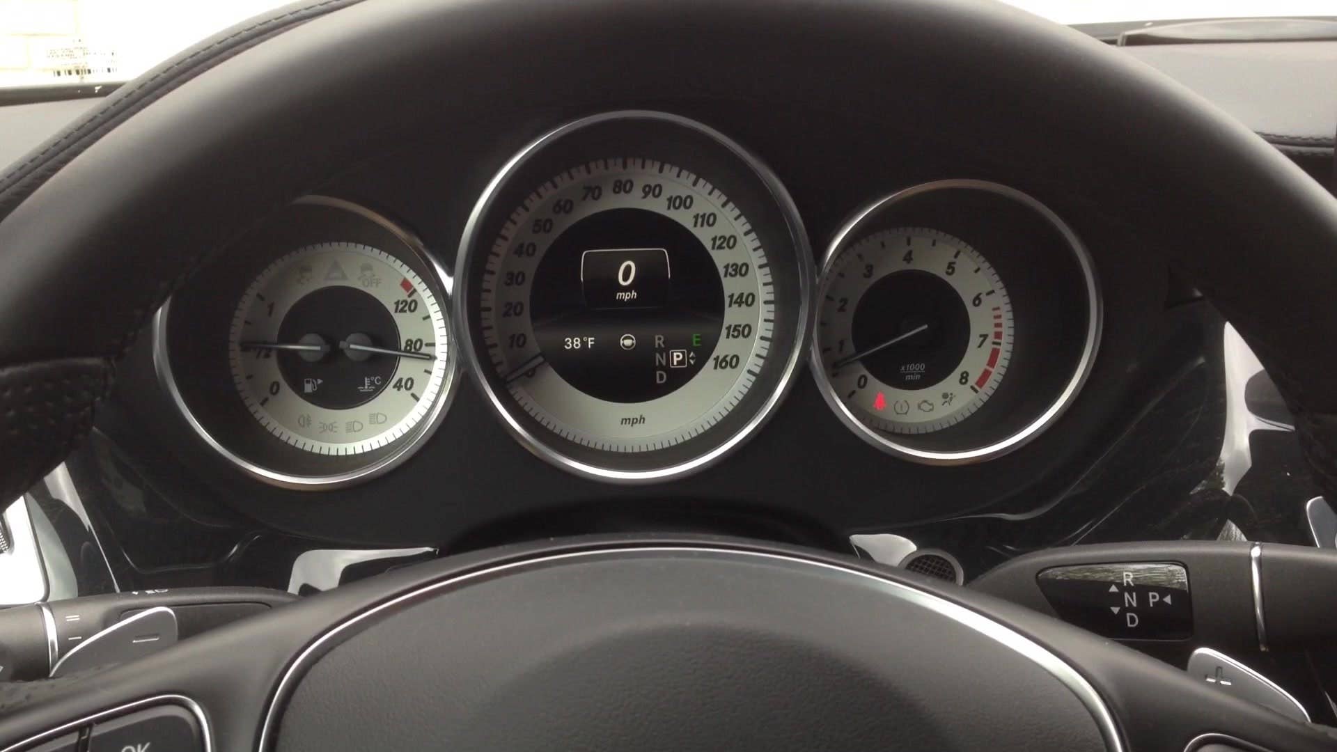 Greg Migliore shows off the gauges and materials inside the 2015 Mercedes-Benz CLS400.