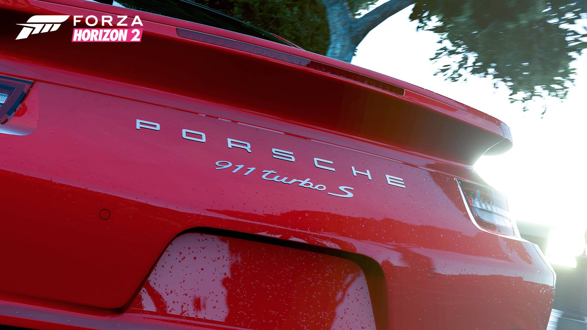porsche 911 turbo s spoiler red forza horizon 2