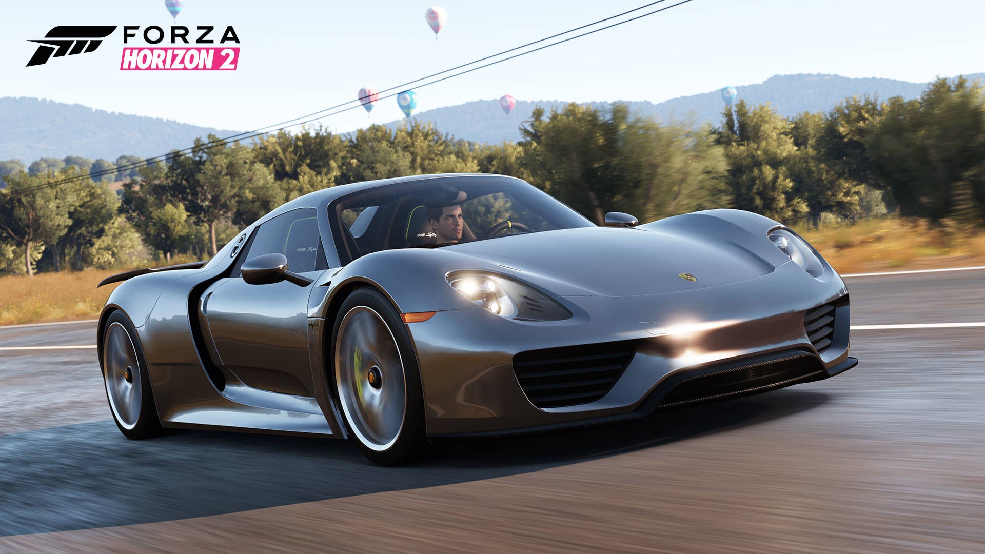 porsche 918 spyder gray driving forza horizon 2