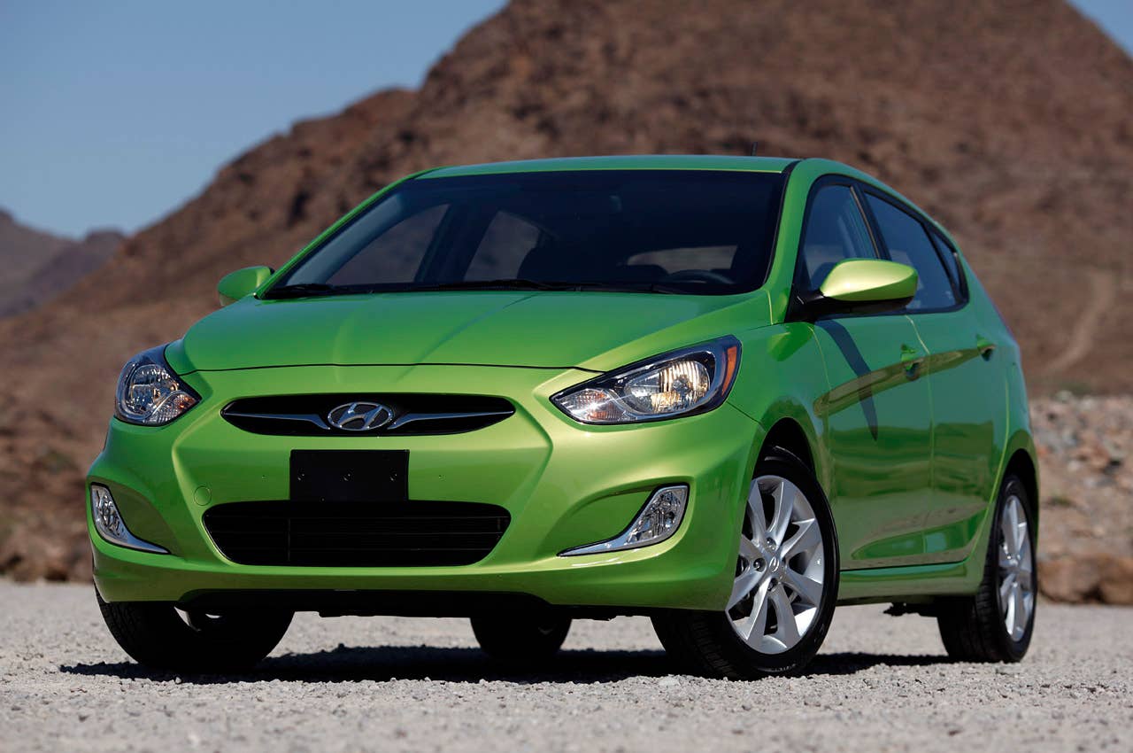 2012 Hyundai Accent Five-Door front 3/4 view