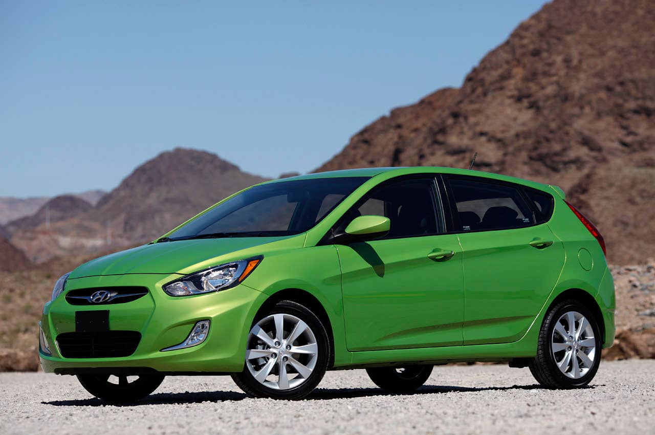 2012 Hyundai Accent Five-Door front 3/4 view