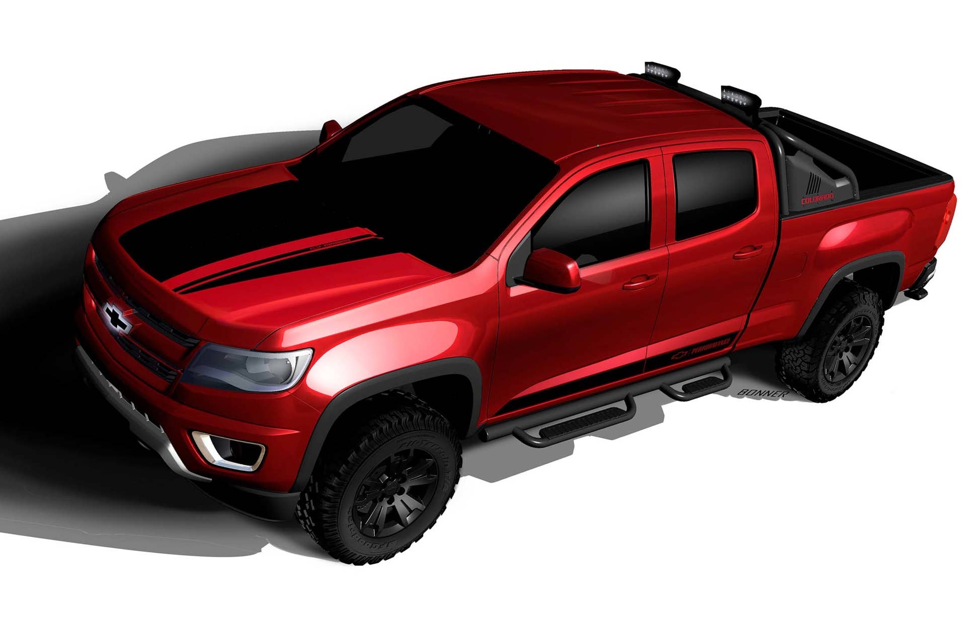 chevrolet colorado trail boss 3.0 sema concept overhead art