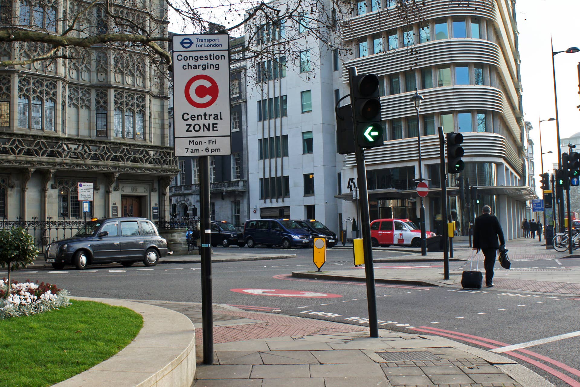 London Congestion Charge zone boundary at Park Lane
