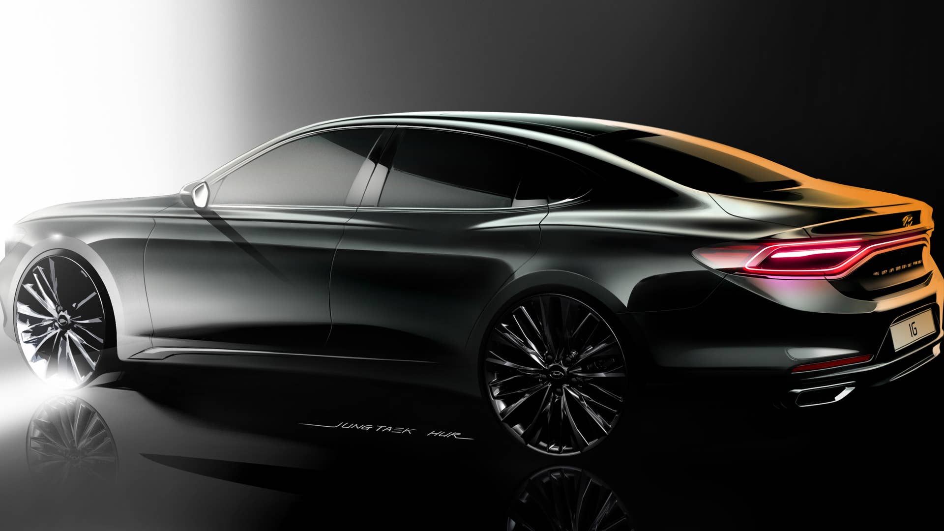 2018 Hyundai Azera rear 3/4 rendering