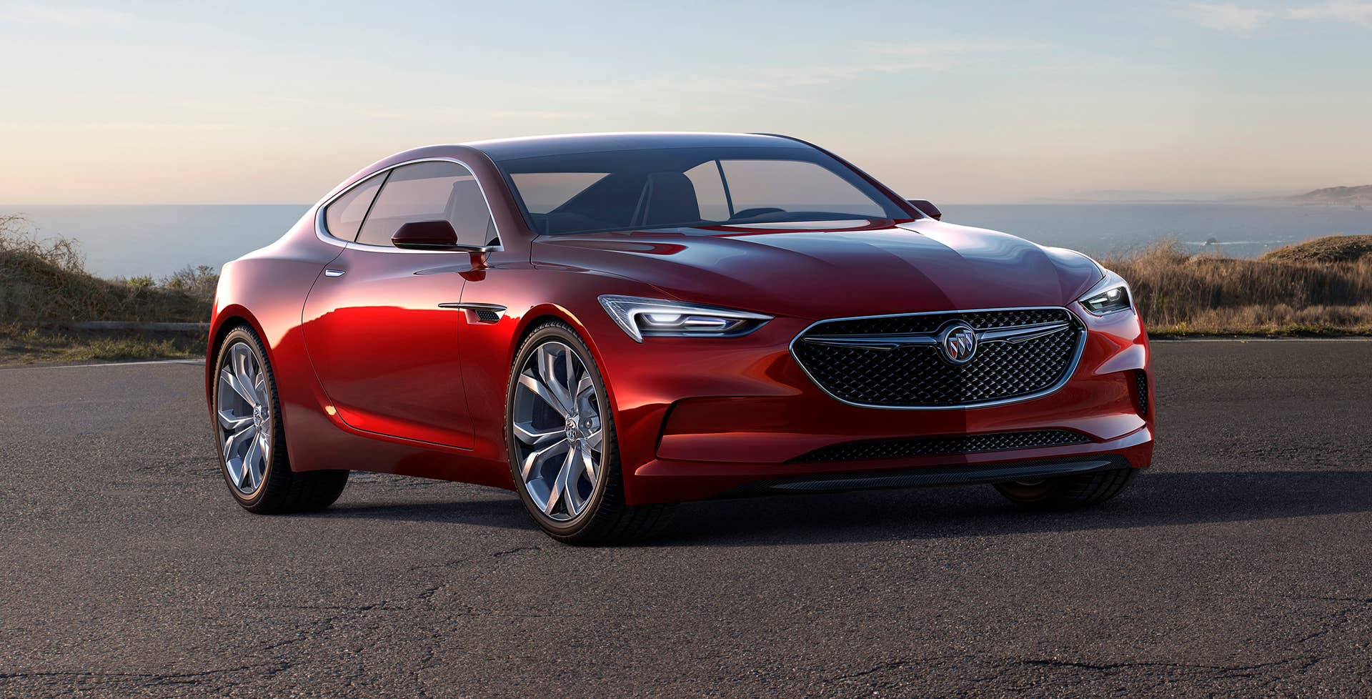 Buick Avista Concept front view shown in lacquer jewel red finish