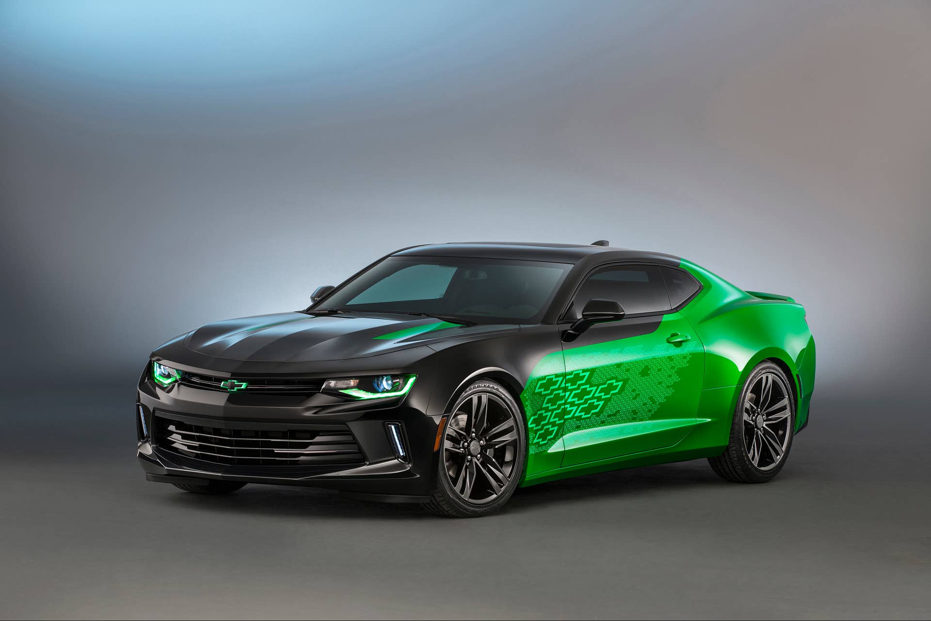Camaro Krypton concept â That luminescent quality was the inspiration behind the Camaro Krypton conceptâs bold, bright exterior color. The fluorescent green primary color is officially called Krypton Green.