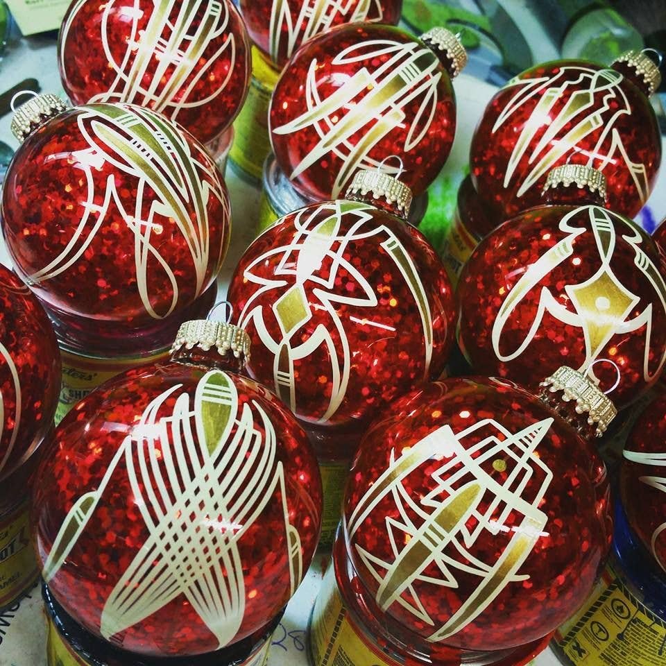 Pinstriped Ornaments