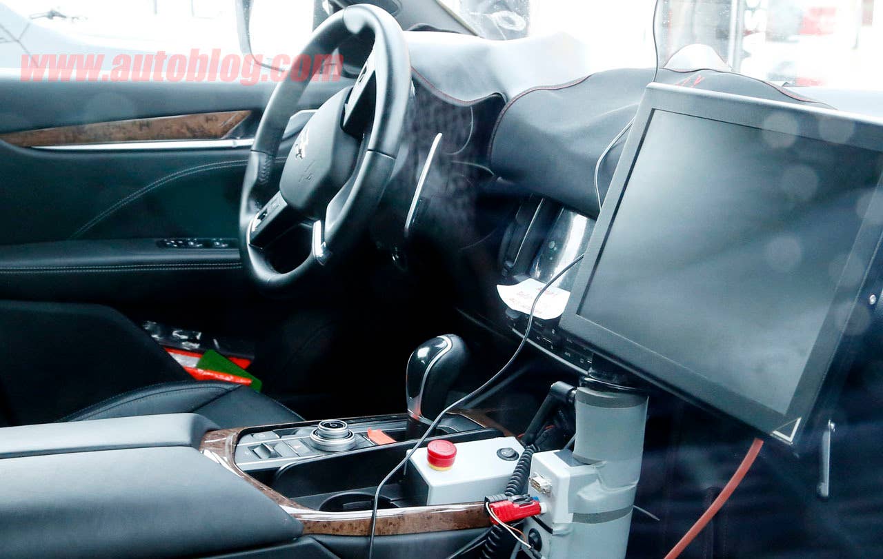 maserati levante spy shot interior detail