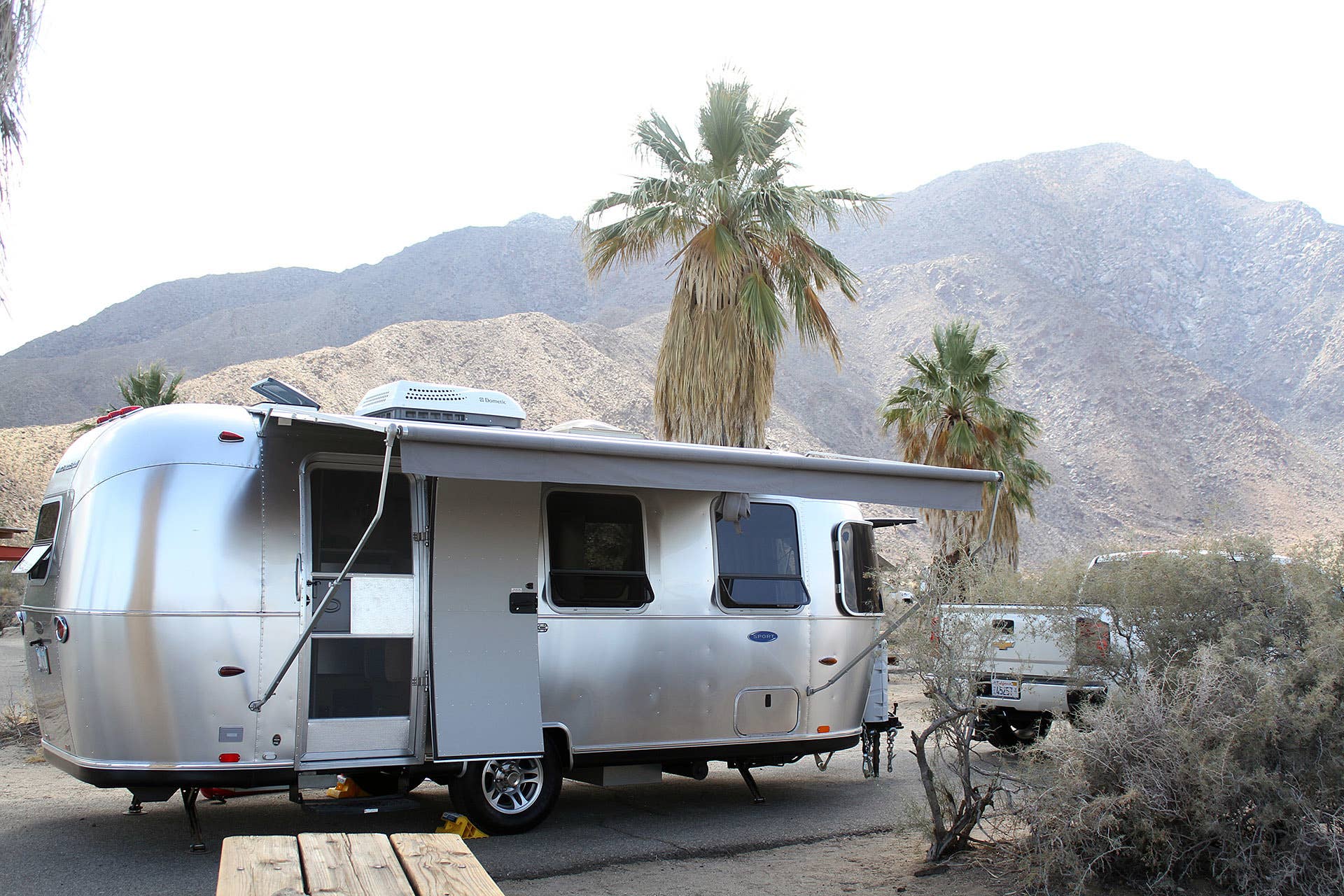 Airstream Bambi Sport 22 rear 3/4 view shade out