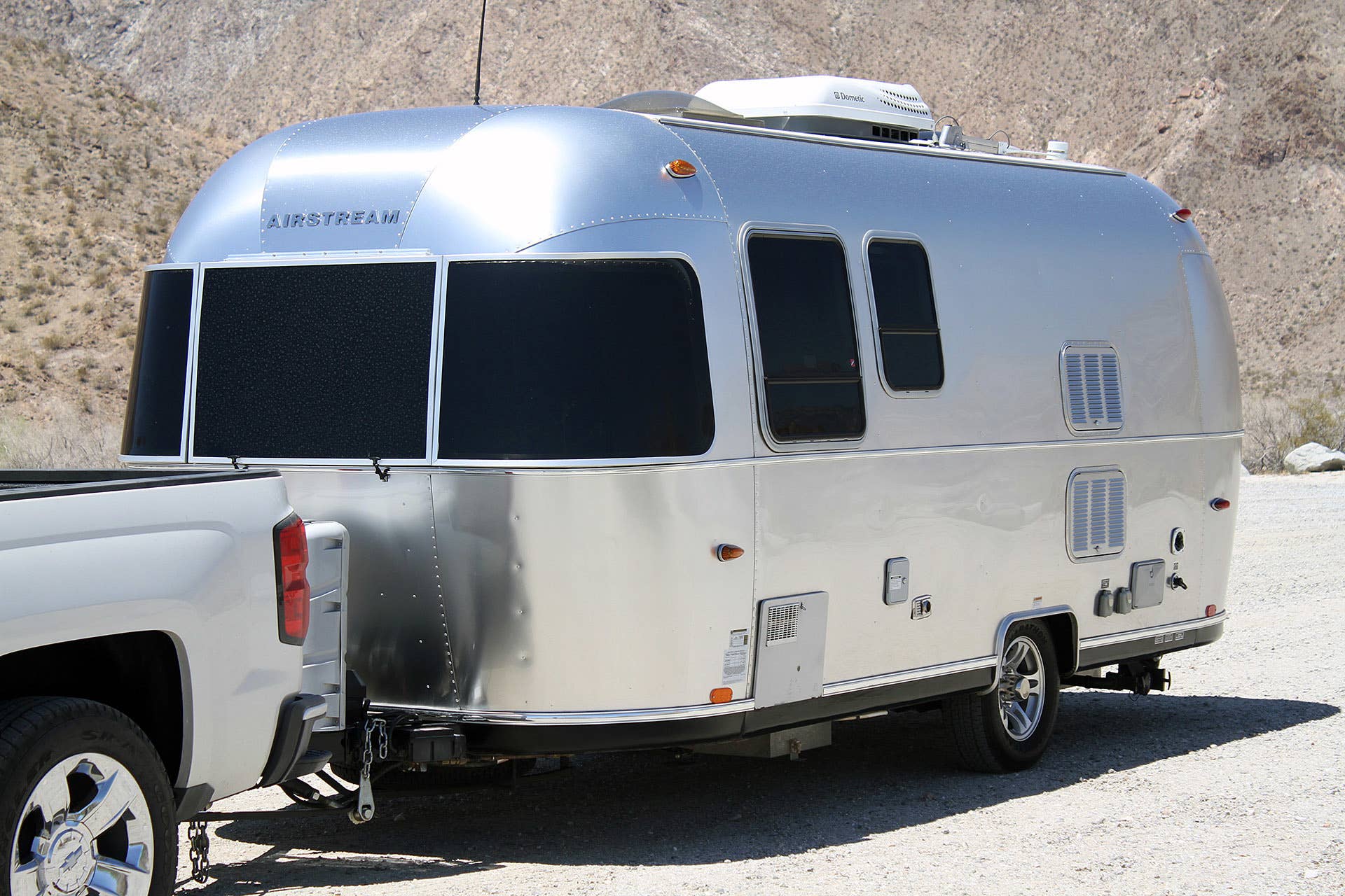 Airstream Bambi Sport 22 front 3/4 view