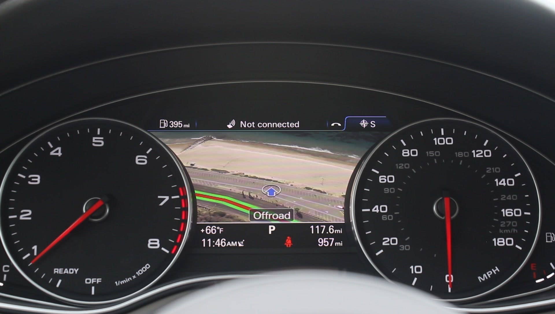 Associate editor Jonathon Ramsey shows the improved navigation functionality on the 2016 Audi A6.