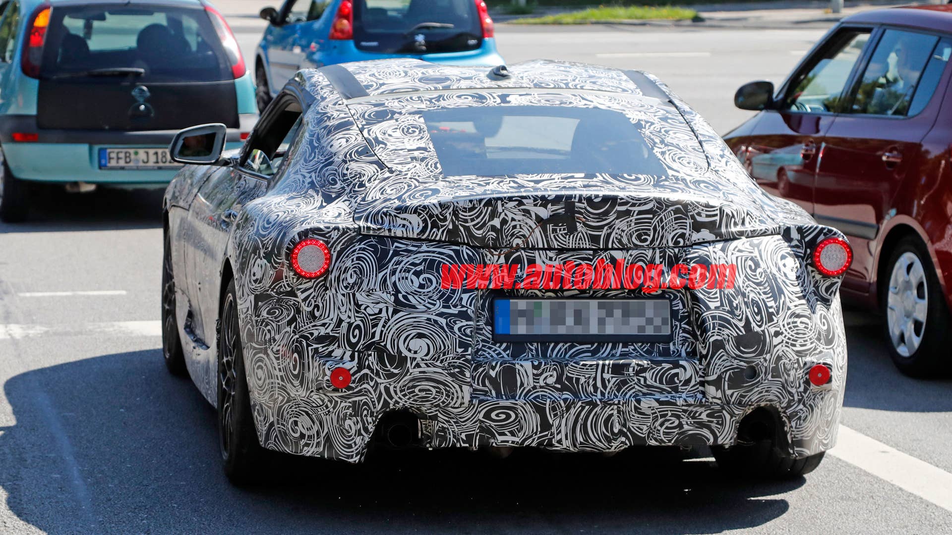 toyota supra spy photo rear test car