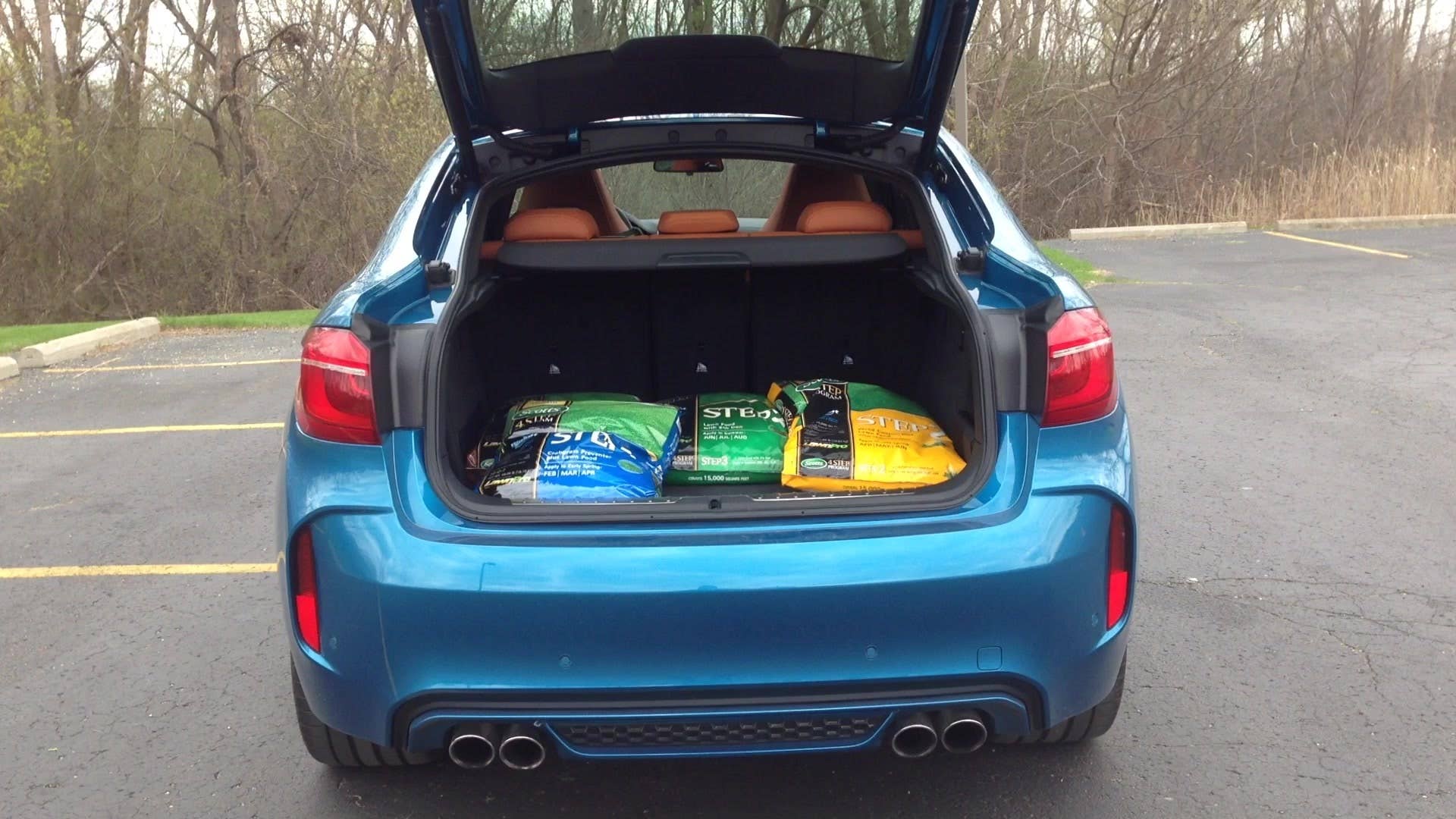 Greg Migliore loads up the 2015 BMW X6 M with fertilizer.