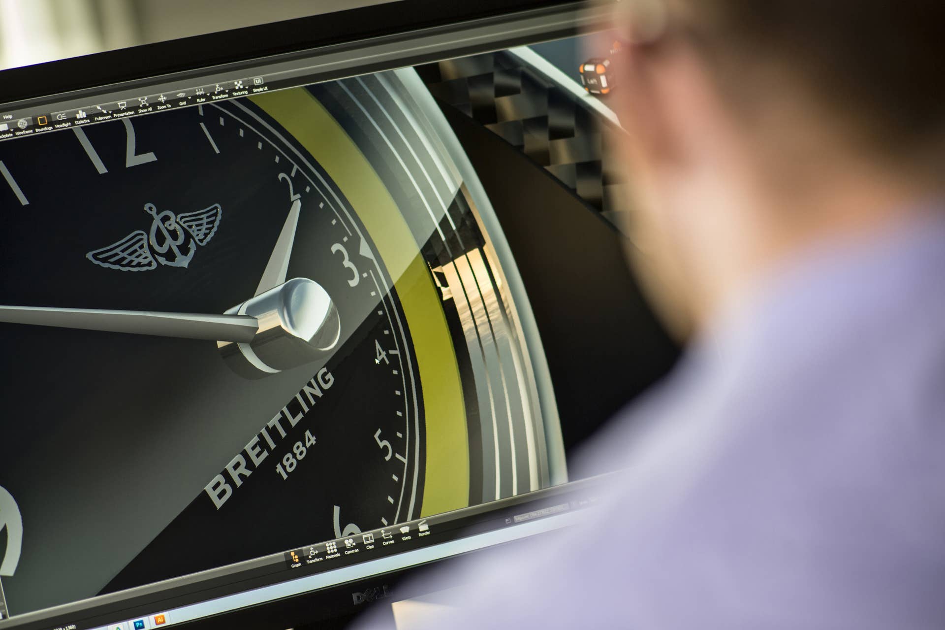 Bentley Continental GT Speed Breitling Jet Team Series Limited Edition clock rendering design