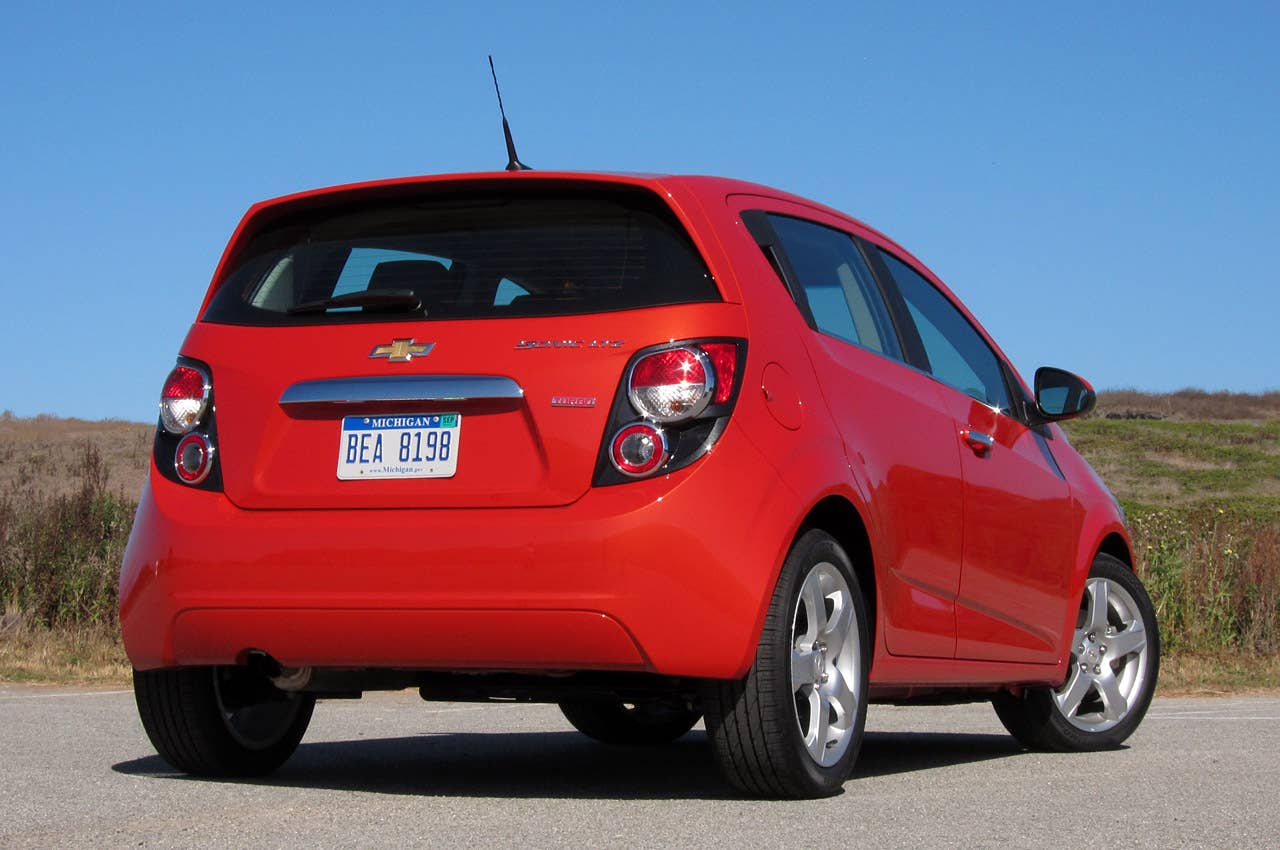 2012 Chevrolet Sonic rear 3/4 view
