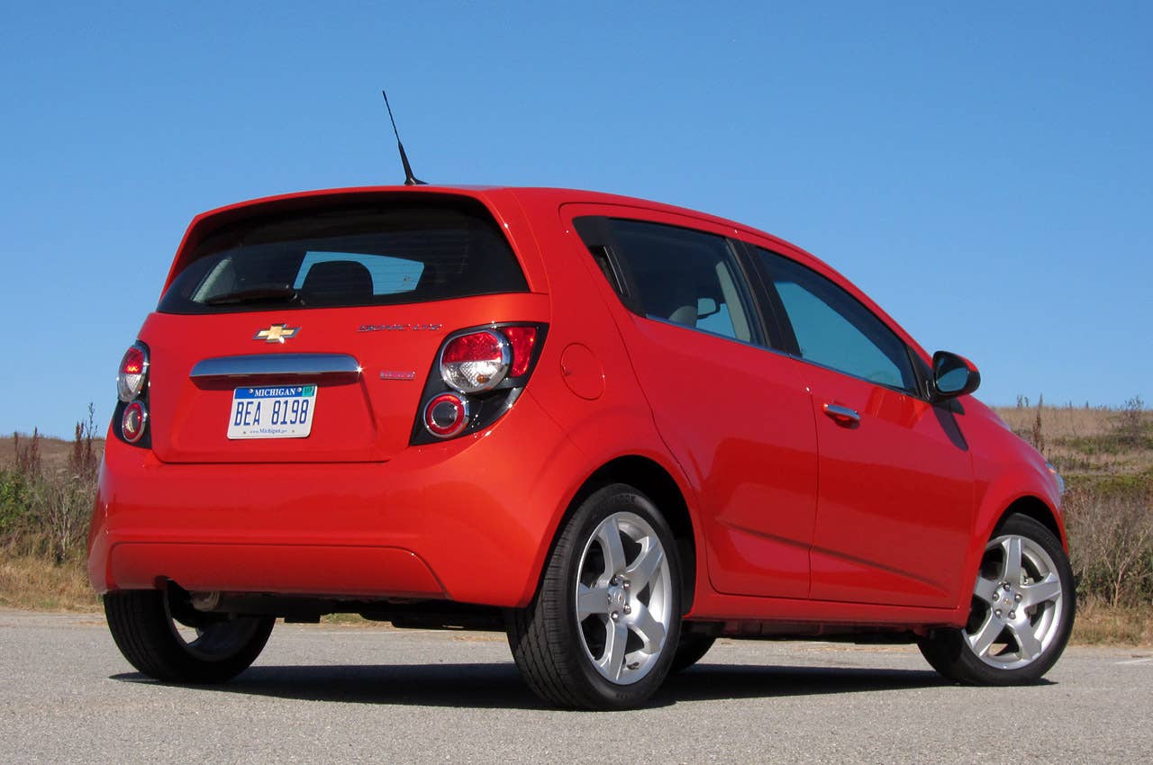 2012 Chevrolet Sonic rear 3/4 view