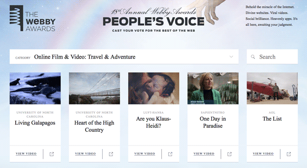 Vote for The List for The Webby Awards