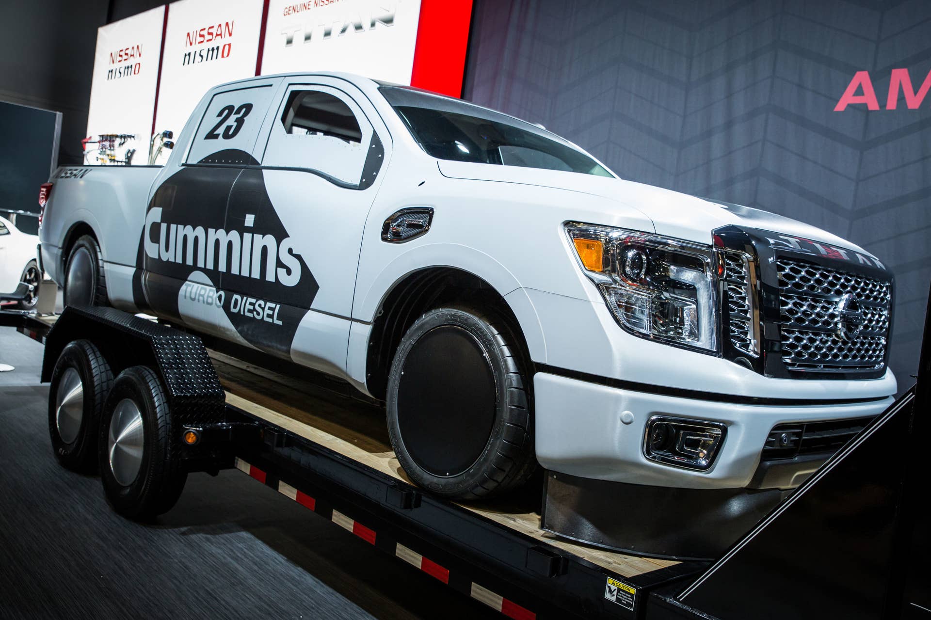 nissan titan xd cummins front land speed record sema reveal