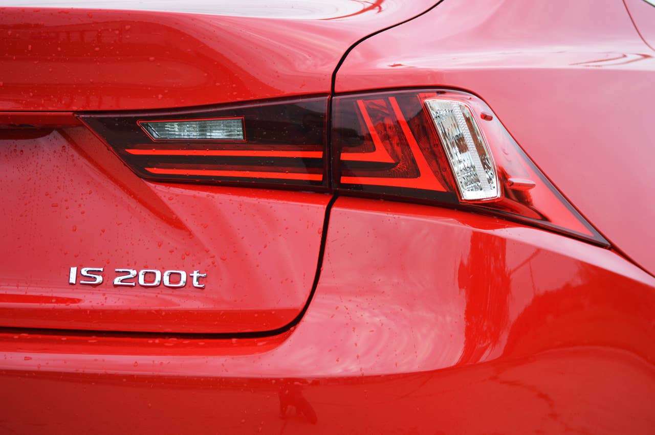 Lexus is 200t red taillight badge