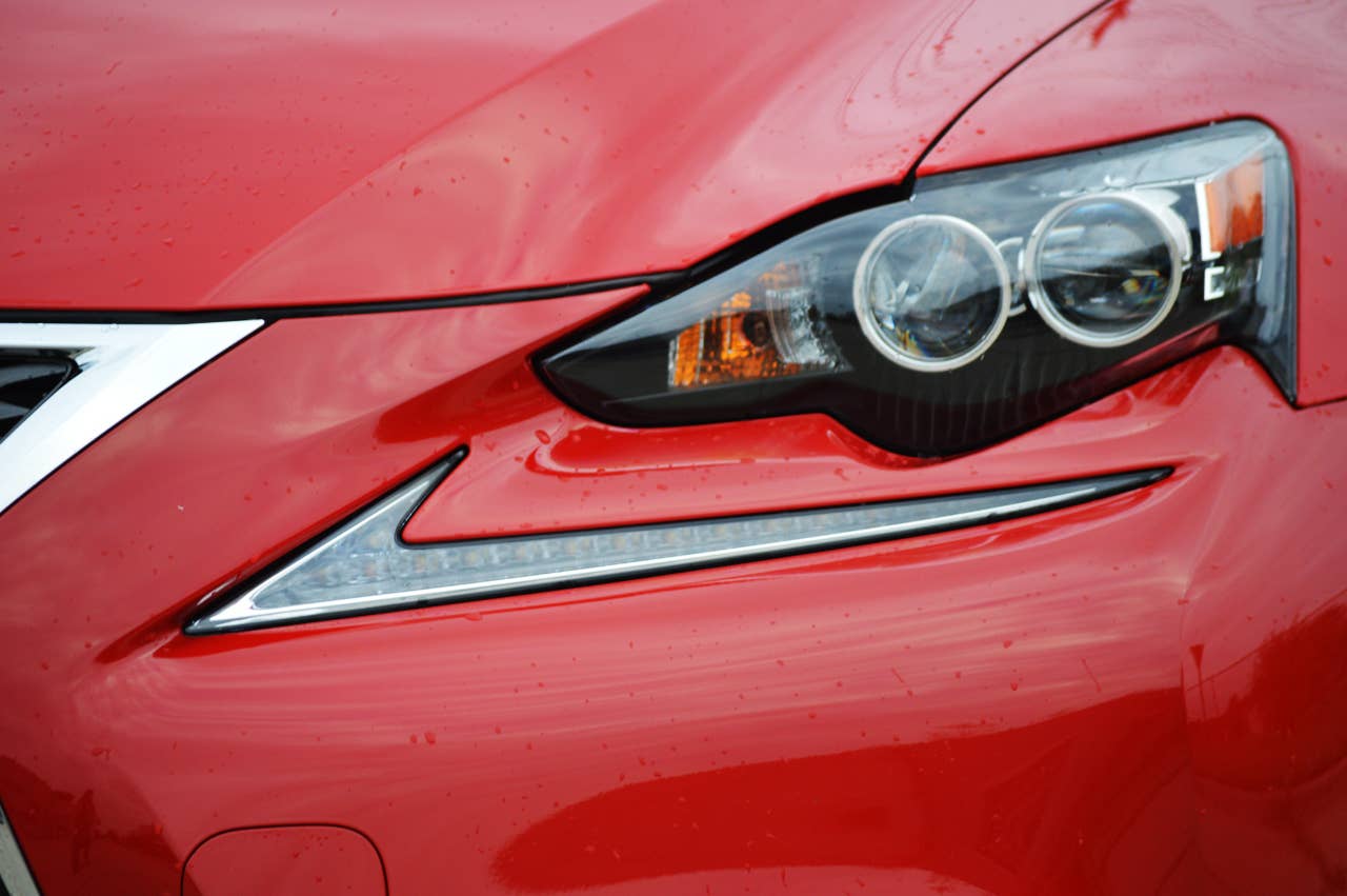 Lexus is 200t red headlight driving light